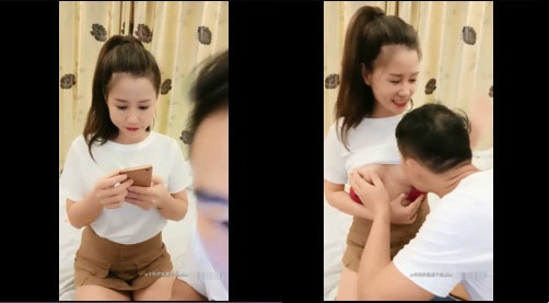Gadis Cina dan pacarnya bercinta di depan umum melalui streaming langsung
